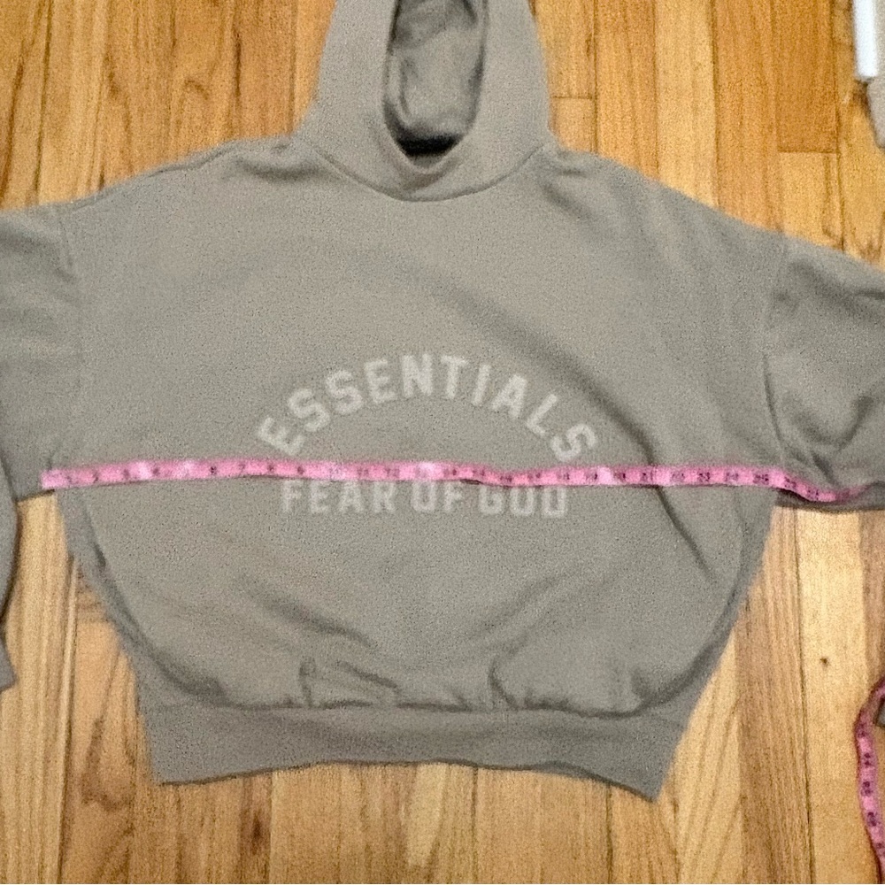 ✨ ESSENTIALS ✨ Fear Of God Beige Hoodie With Pockets Size Small Unisex - Picture 5 of 6